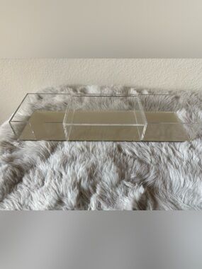 Clear Acrylic Organizer Tray Gold Base